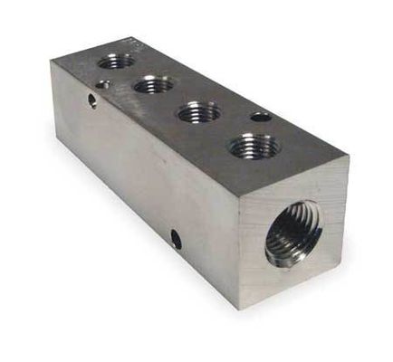 Aluminum Hydraulic Manifold Block Machined Pneumatic Terminal Block